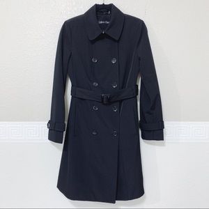 CALVIN KLEIN EUC Double Breasted Trench Coat US XS